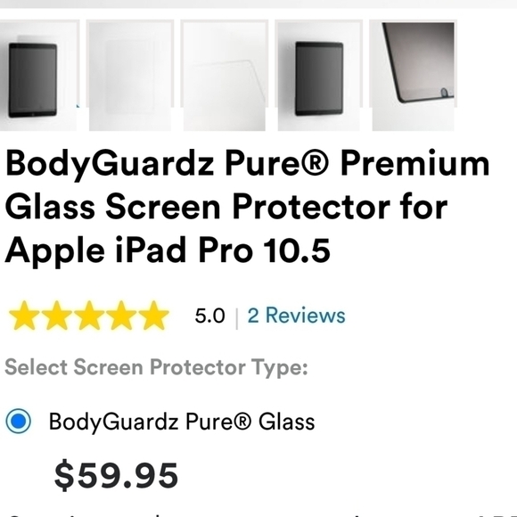 NIB! BodyGuardz Pure® Premium Glass Screen Protector for Apple iPad Pro 10.5 - Picture 4 of 4
